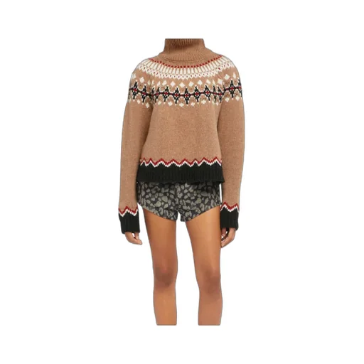 Pattern Intarsia-Knit Turtleneck Jumper