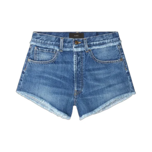 Fringed Cotton-Denim Shorts