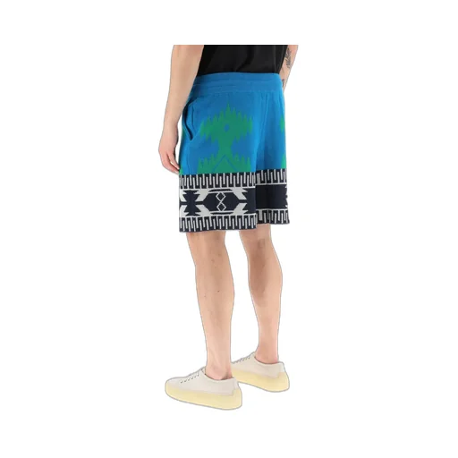 Intarsia Motif Drawstring Shorts