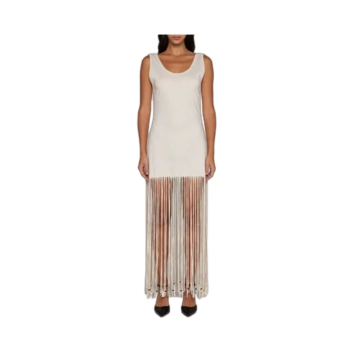 Fringed Sleeveless Maxi Dress