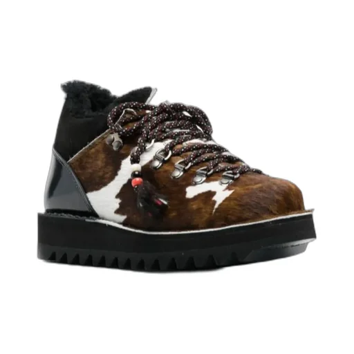 Panelled Lace-Up Boots