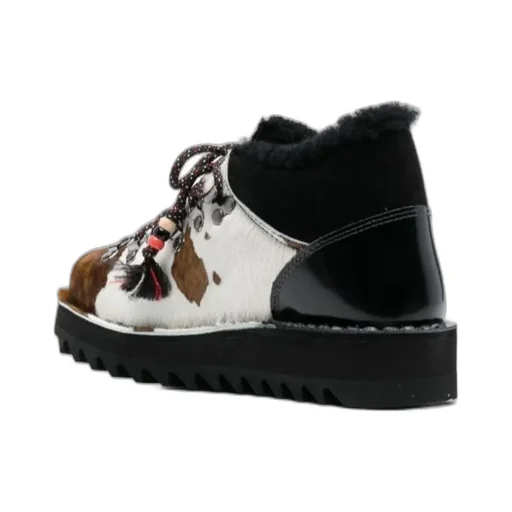 Panelled Lace-Up Boots