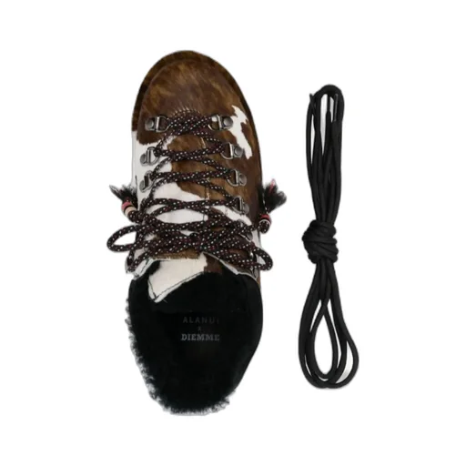 Panelled Lace-Up Boots