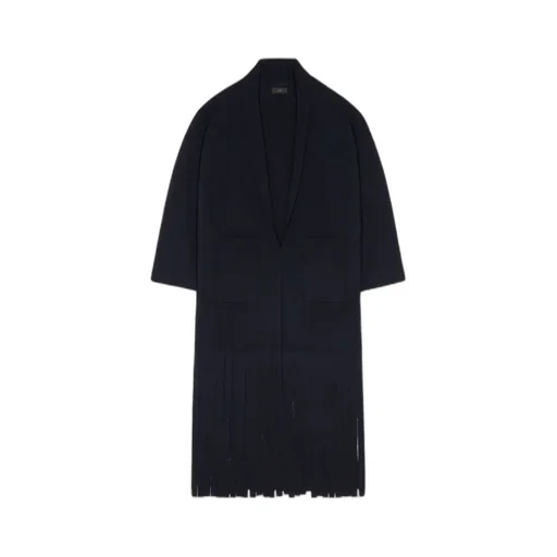 Fringed Edge Belted Coat