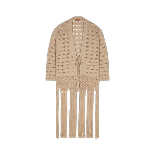 V-Neck Fringed Cardigan