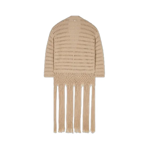 V-Neck Fringed Cardigan