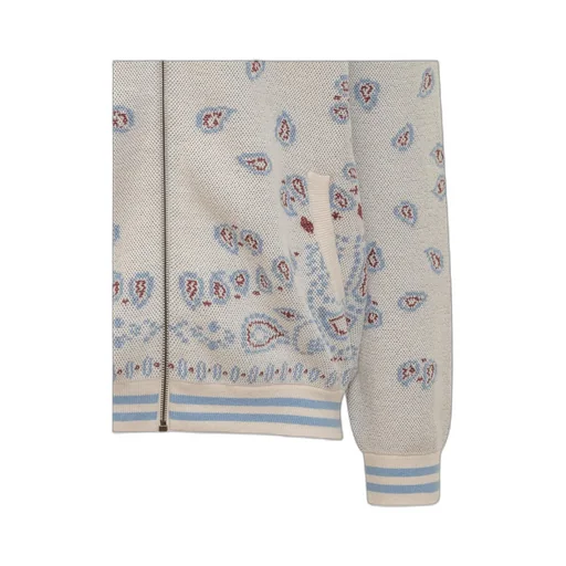 Stripe-Patterned Bomber Jacket
