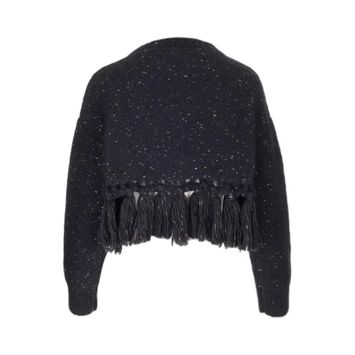 Crewneck Fringe-Detailed Sweater