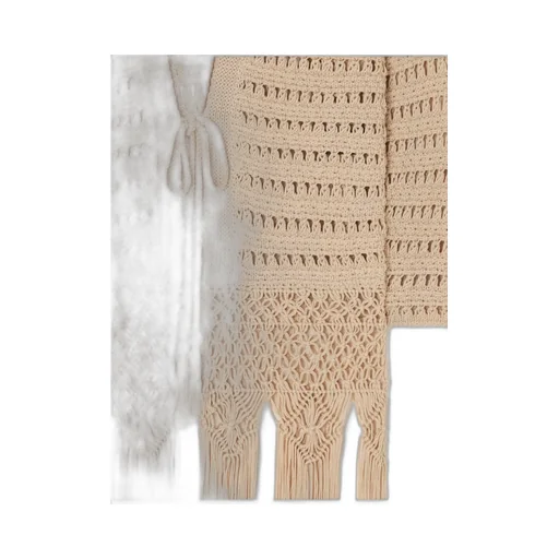V-Neck Fringed Cardigan