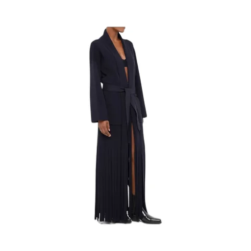 Fringed Edge Belted Coat