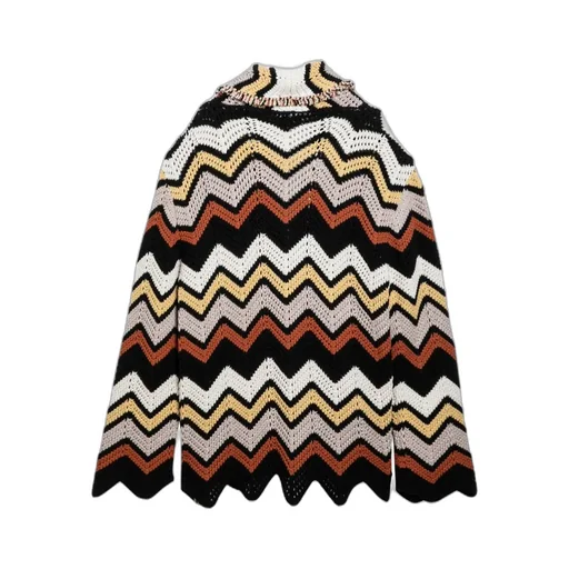 Kaleidoscopic Chevron-Print Cardigan