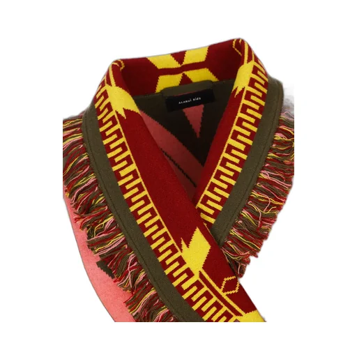 Intarsia-Knit Belted Cardigan