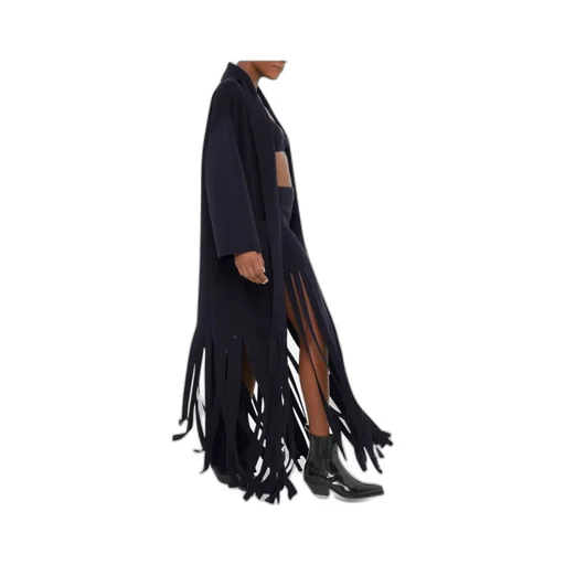 Fringed Edge Belted Coat