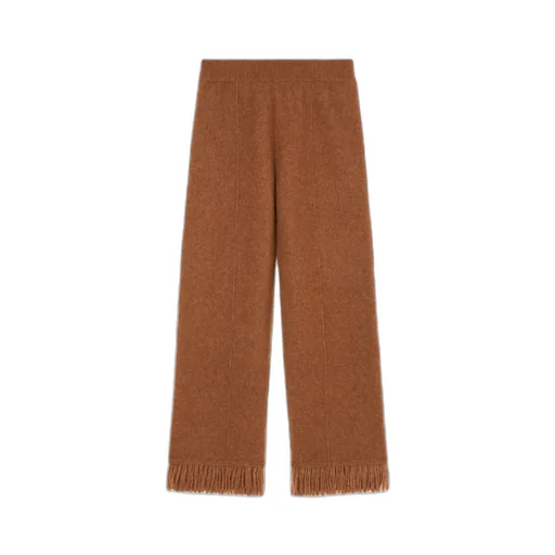 Fringe-Detail Knit Trousers