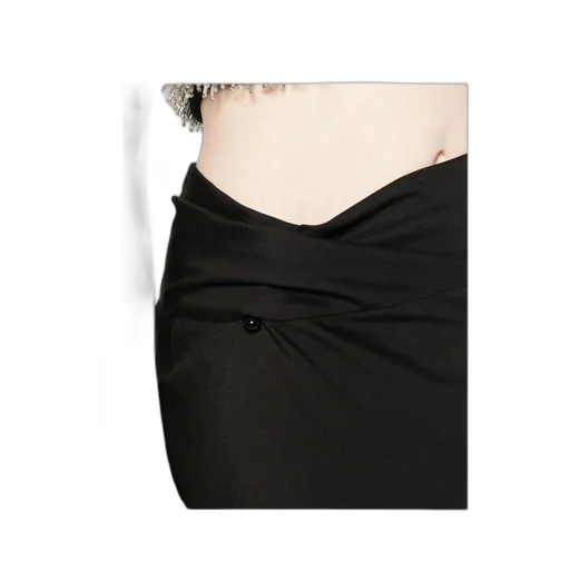 Draped-Detail Midi Skirt