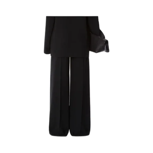 High-Waisted Wide-Leg Pleated Trousers