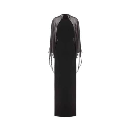 Sheer-Panel Maxi Dress