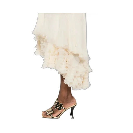 Pleated Silk Ruffled Dress