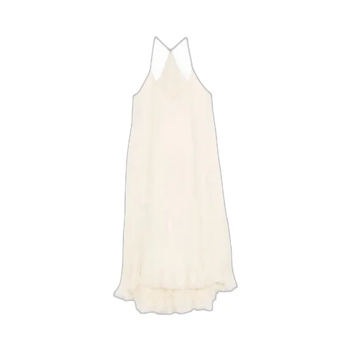 Pleated Silk Ruffled Dress