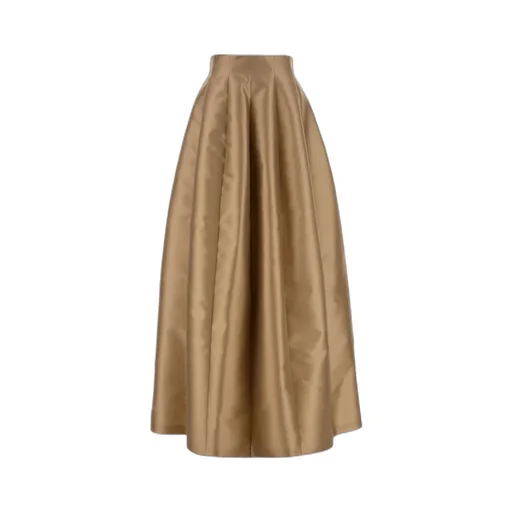 High Waist Pleated Midi Skirt