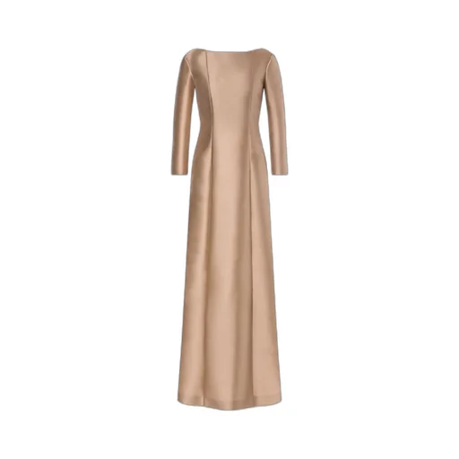 Long-Sleeved Mikado Evening Dress