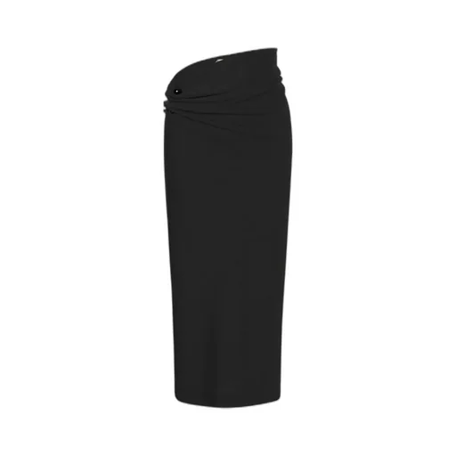 Draped-Detail Midi Skirt