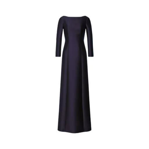 Long-Sleeved Mikado Evening Dress