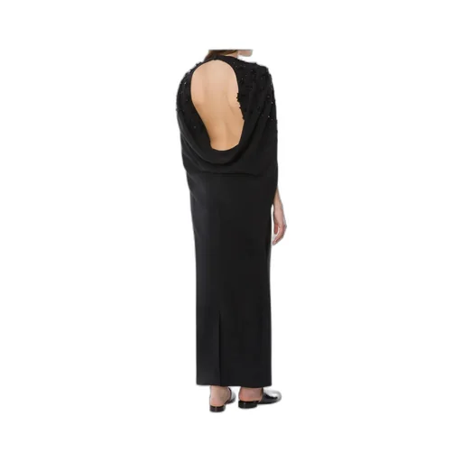 Bead Embellished Open-Back Maxi Dress