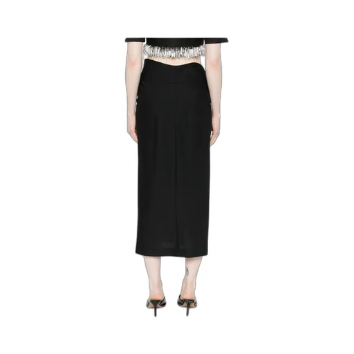 Draped-Detail Midi Skirt