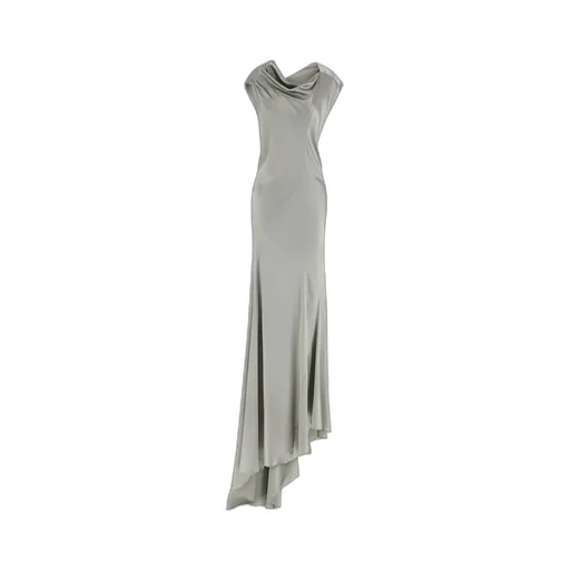 Cowl-Neck Asymmetrical Dress