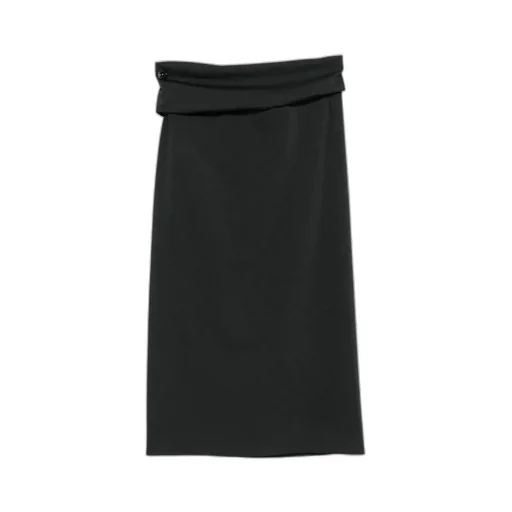 Button-Detail Midi Skirt
