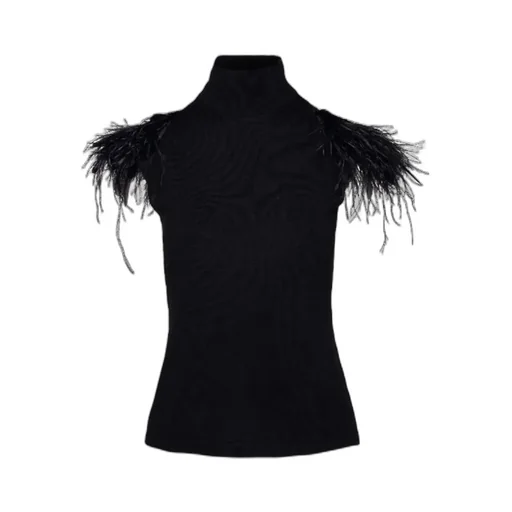 Feather-Piping Blouse