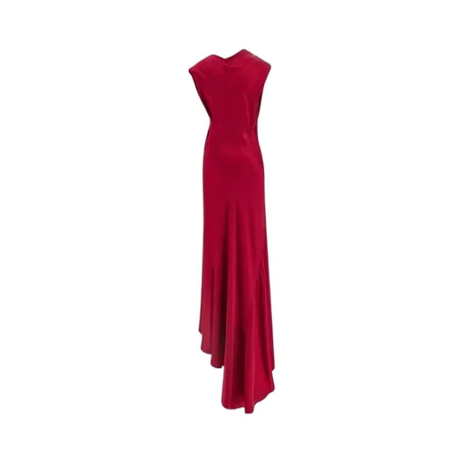 Cowl-Neck Satin Long Dress