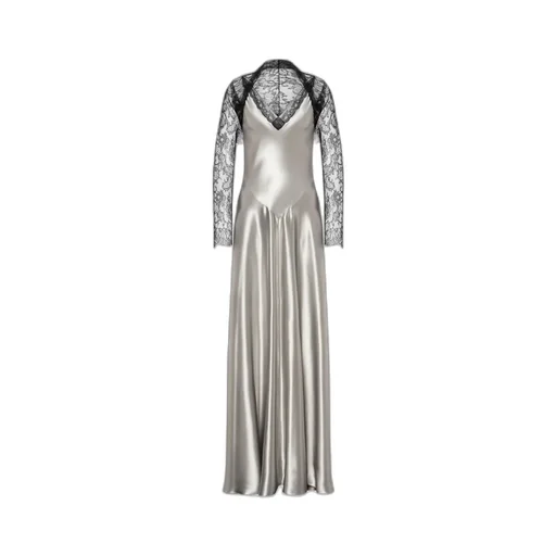 Lace-Sleeved Maxi Dress