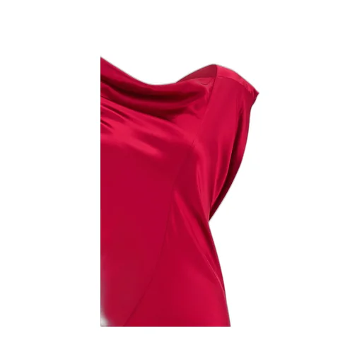 Cowl-Neck Satin Long Dress
