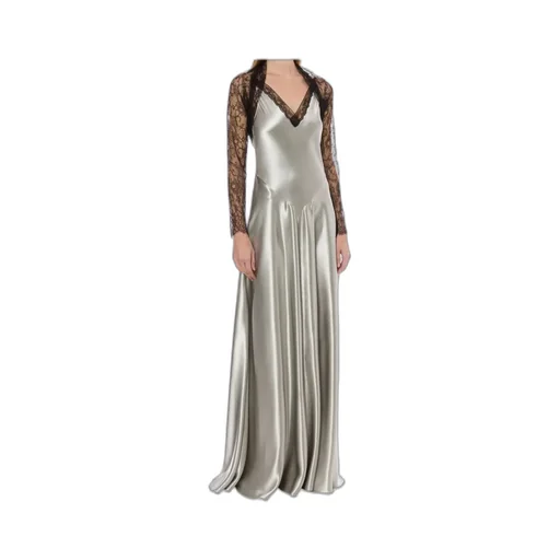 Lace-Sleeved Maxi Dress
