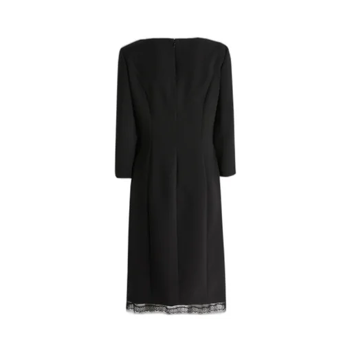 Lace-Trim Round-Neck Dress