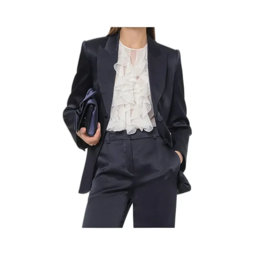 Buttoned Satin Blazer