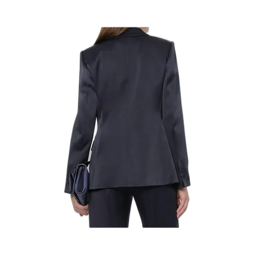 Buttoned Satin Blazer