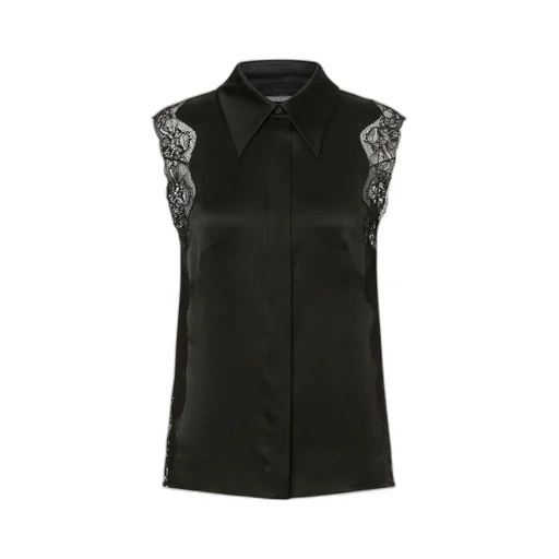 Lapel Sleeveless Shirt