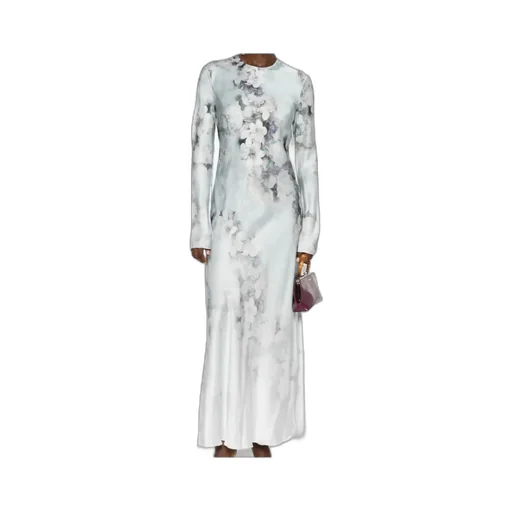Floral-Print Long-Sleeved Day Dress