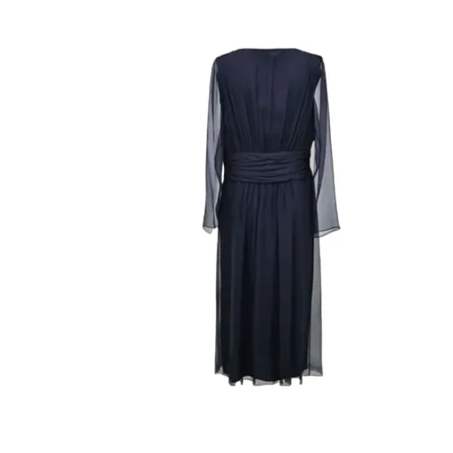 V-Neck Midi Chiffon Dress