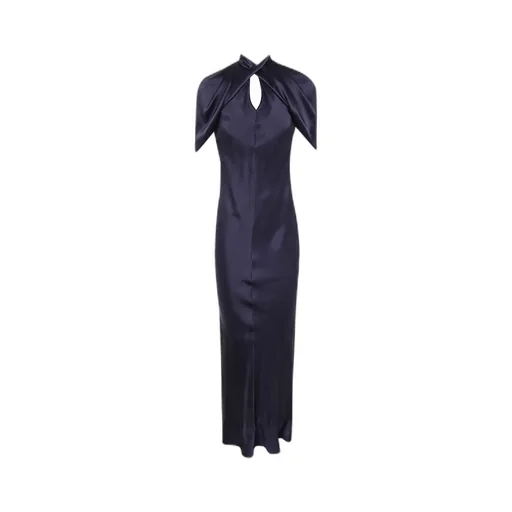 Open Back Satin Maxi Dress