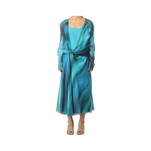 Printed Chiffon Midi Dress