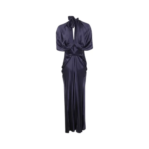 Open Back Satin Maxi Dress