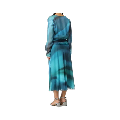 Printed Chiffon Midi Dress