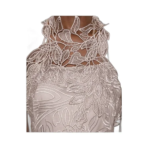 Guipure-Lace Sleeveless Maxi Dress