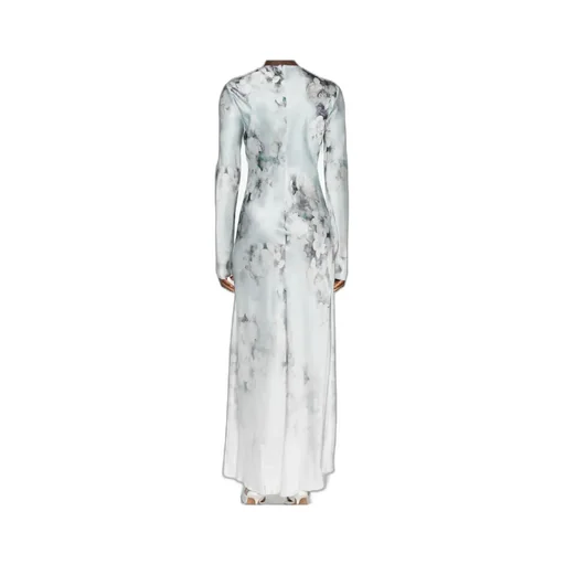 Floral-Print Long-Sleeved Day Dress