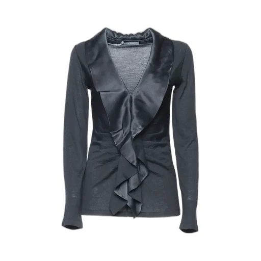 V-Neck Long-Sleeved Blouse