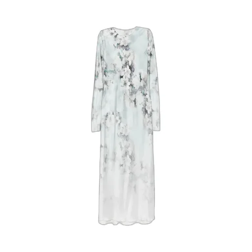 Floral-Print Long-Sleeved Day Dress